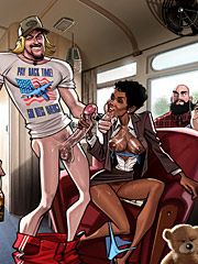 I thinks yo' wife likes big black dick - Interacial toon by Persons 2016