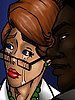 Placing his palms under Jessica's soft white ass cheeks, he thrusts deeper into her slick channel - Lust for the librarian by Illustrated interracial 2016
