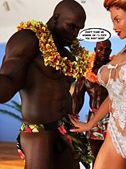 Hawaiian honeymoon - I wanna feel this huge peace of black wood inside by interracial sex 3d